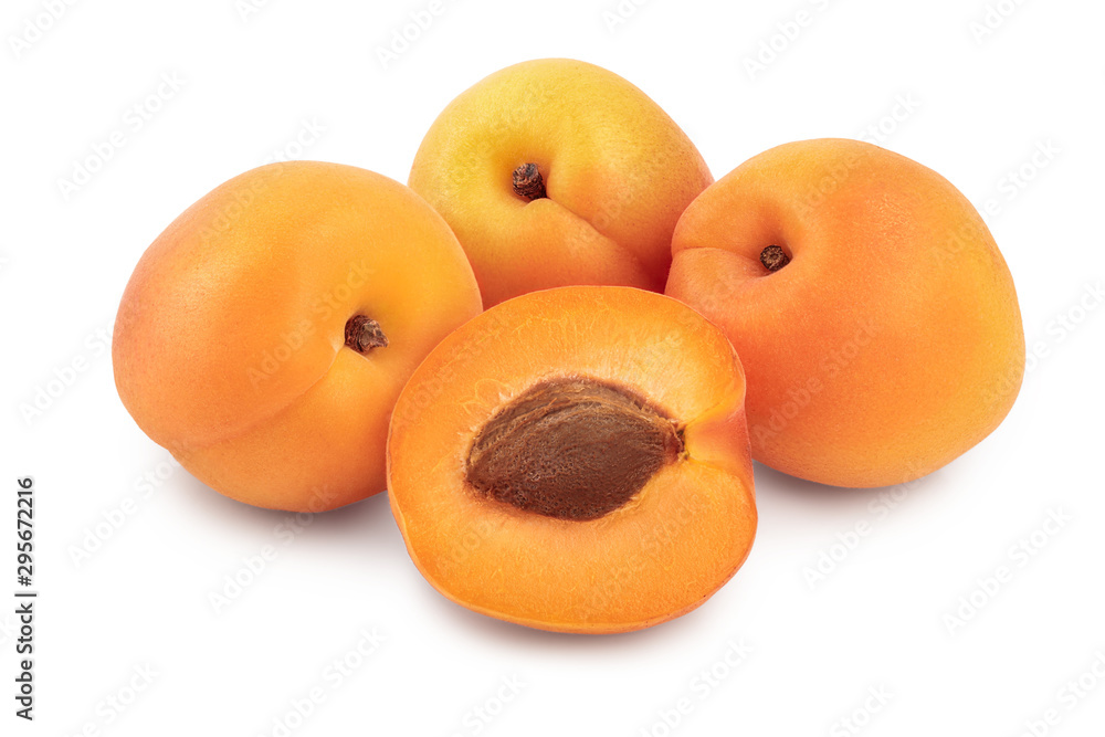 Apricot fruit isolated on white background macro Apricot fruit isolated on white background macro