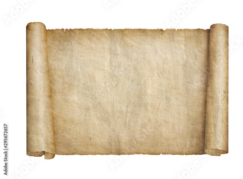 Bild auf Leinwand Old paper scroll isolated on white background