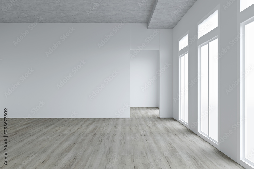 Realistic mock up of empty interior room apartment. 3d render Realistic mock up of empty interior room apartment. 3d render