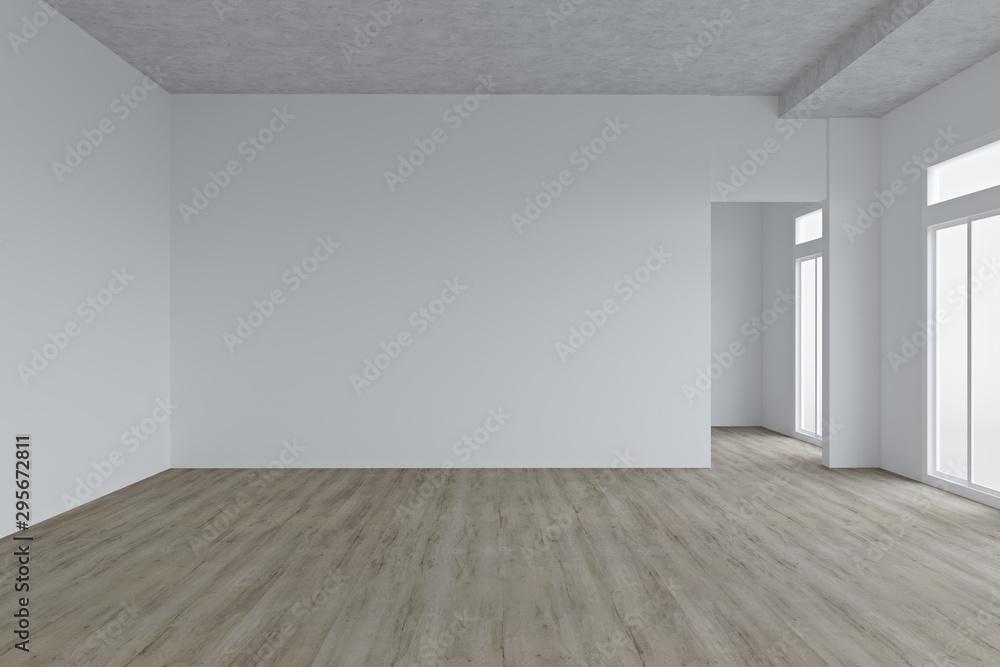 Realistic mock up of empty interior room apartment. 3d render Realistic mock up of empty interior room apartment. 3d render