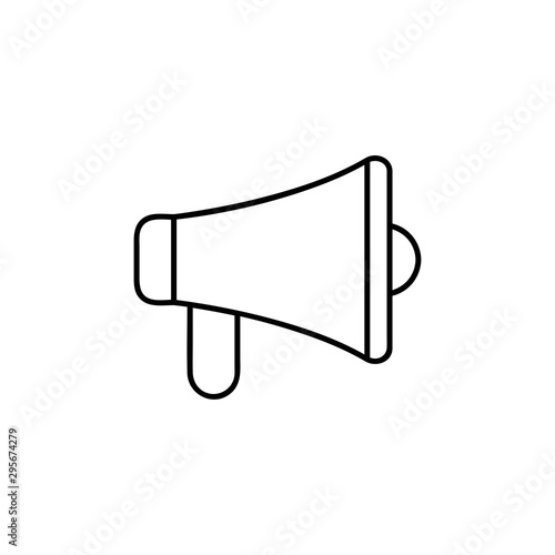 Loudspeaker line icon, megaphone and website button, horn vector graphics, a linear pattern on a white background, eps 10.