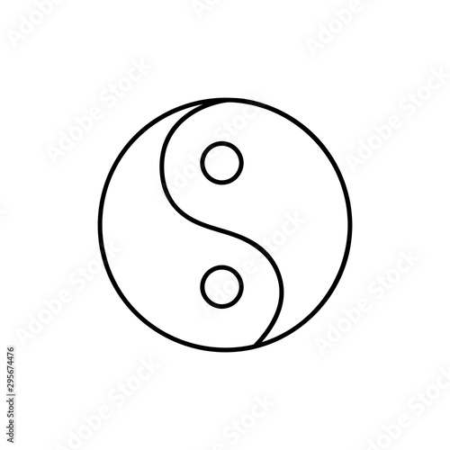 Yin Yang icon. Yinyang symbol. Thin line icon on white background. Vector illustration.
