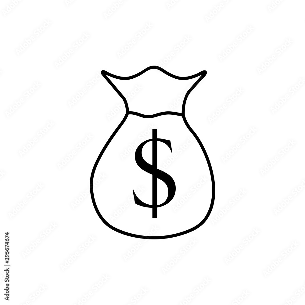 Money bag line icon. High quality black outline logo for web site design and mobile apps. Vector illustration on a white background. Money bag line icon. High quality black outline logo for web site design and mobile apps. Vector illustration on a white background.