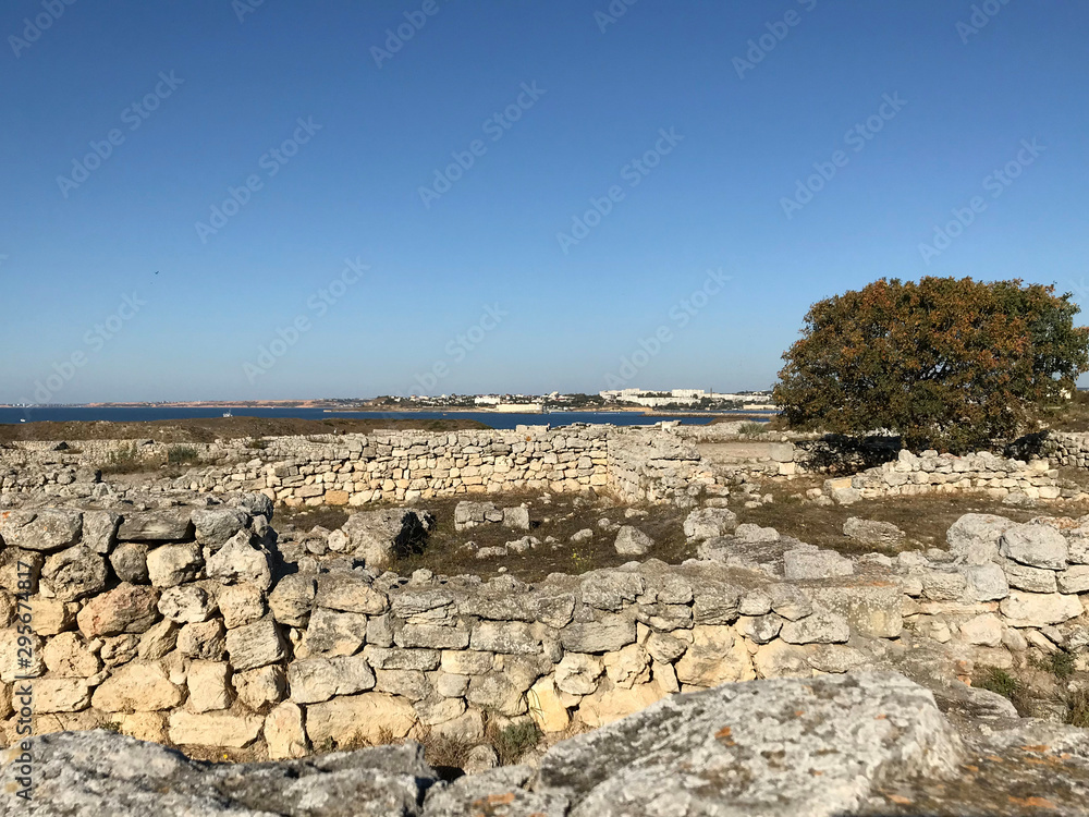 beautiful views of the sea and mountains in Chersonesos of Sevastopol