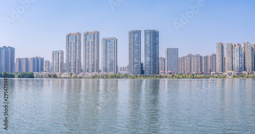 Skyline panorama of Meixi Lake waterfront building in Changsha, Hunan, China © Lili.Q