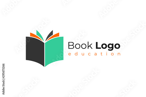 Open Book Logo Education Symbol Paper Icon Vector Logo Design
