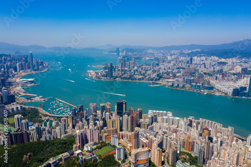 Fototapeta Naklejka Na Ścianę i Meble -  Top view of Hong Kong landmark