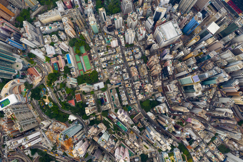  Aerial view of Hong Kong city