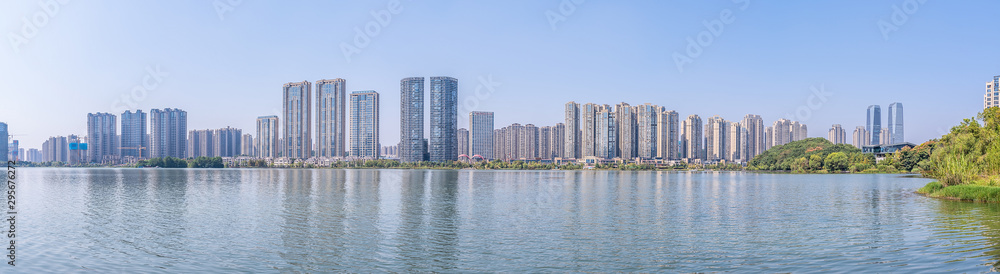 Panorama of Meixi Lake Park, Changsha City, Hunan Province, China Panorama of Meixi Lake Park, Changsha City, Hunan Province, China