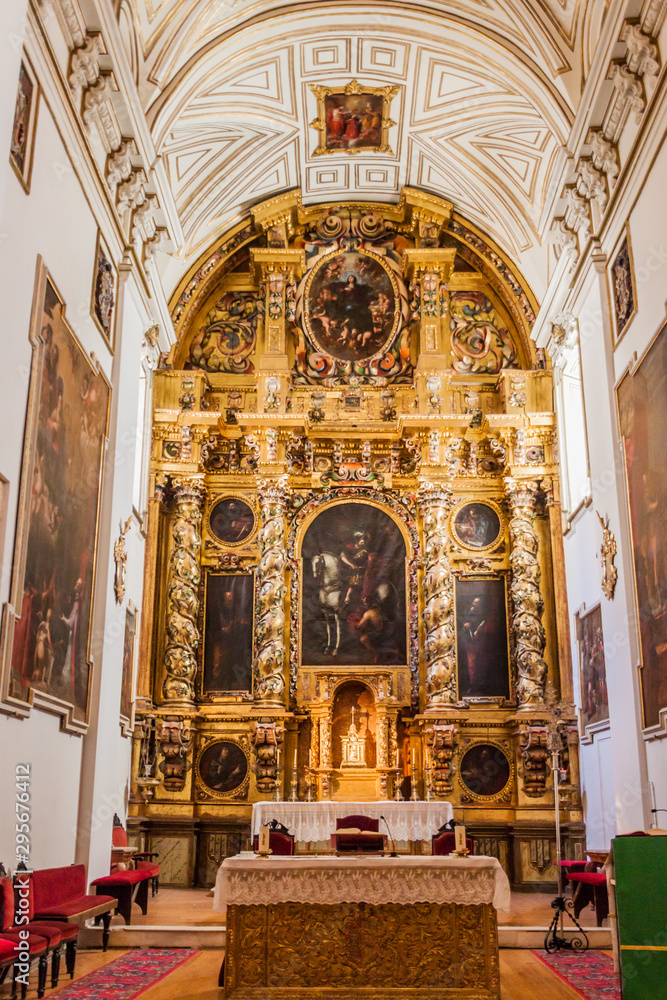 SEGOVIA, SPAIN - OCTOBER 20, 2017: Altar of San Martin church in Segovia, Spain