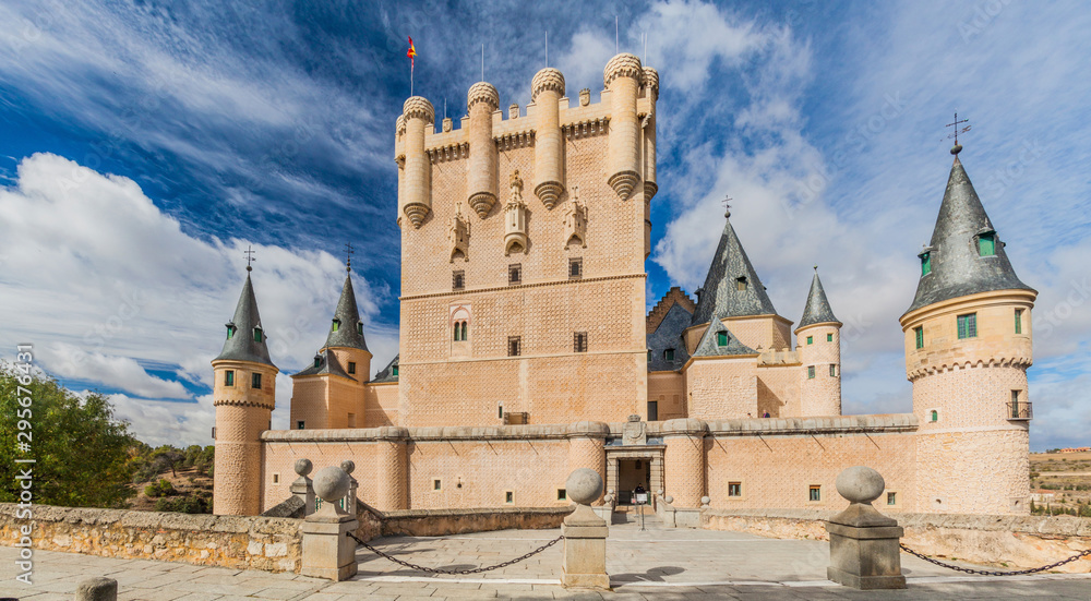 View of Alcazar fortress in Segovia, Spain View of Alcazar fortress in Segovia, Spain