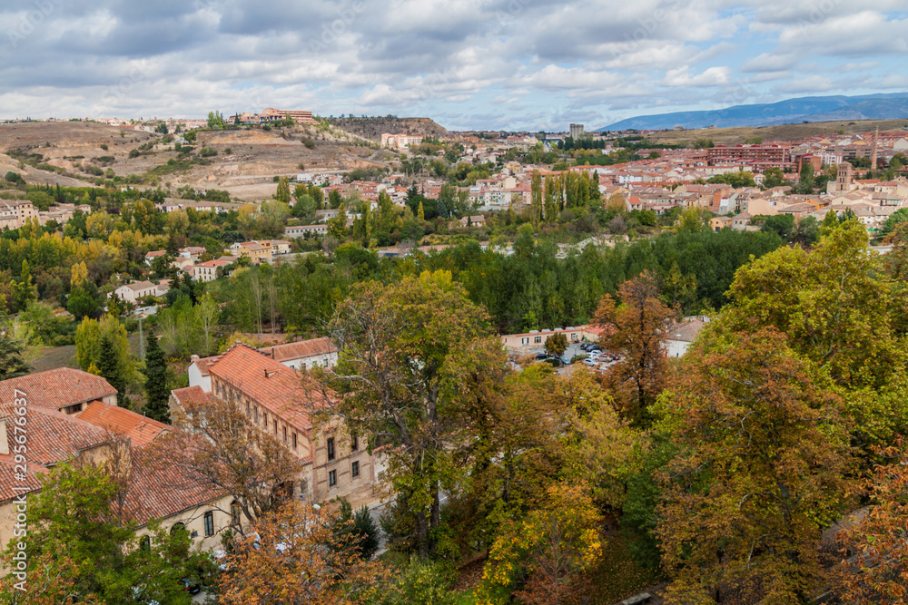View of the landscape around Segovia, Spain