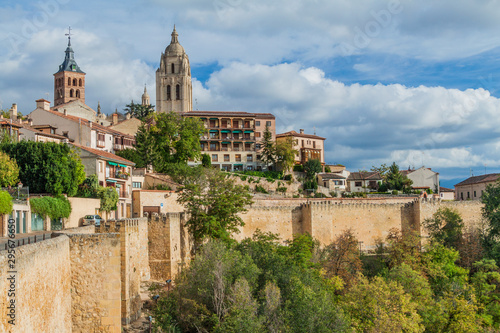 Skyline of the old town of Segovia, Spain