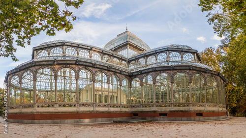 Palacio de Cristal (Glass Palace) in Retiro park in Madrid, Spain
