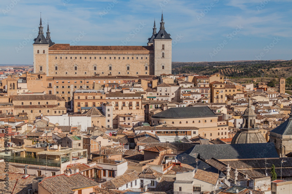 View of Alcazar fortress in Toledo, Spain