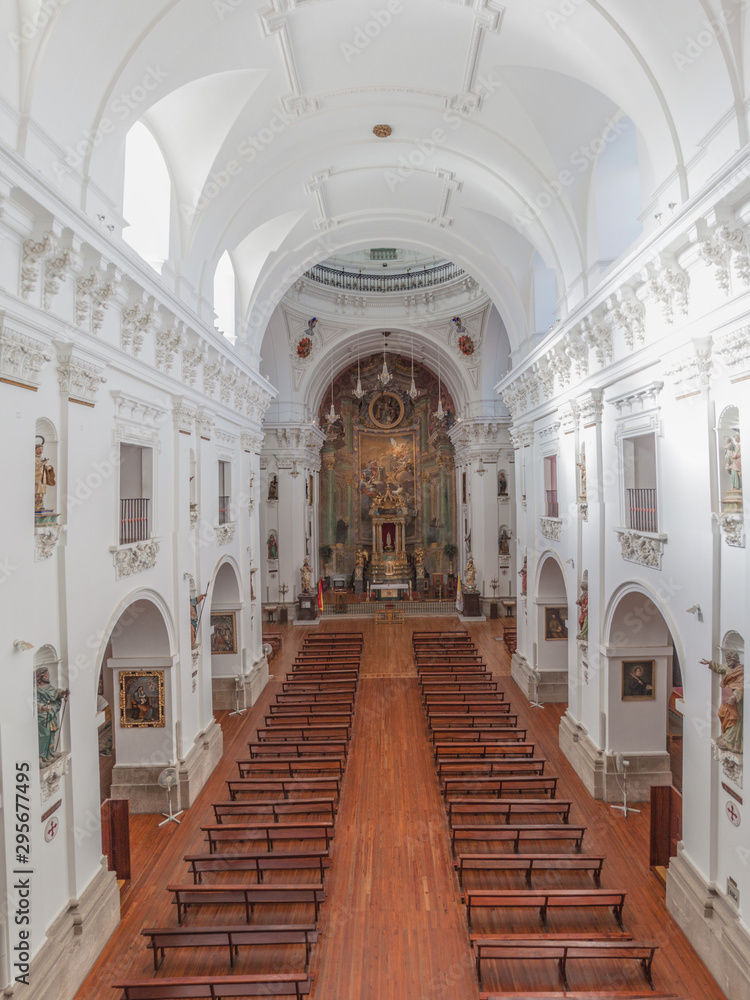 TOLEDO, SPAIN - OCTOBER 23, 2017: Interior of Jesuit Church (San Ildefonso) in Toledo, Spain