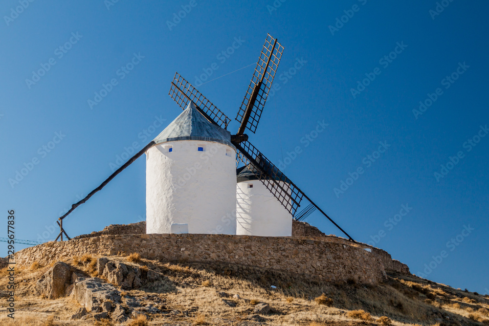 Old windmills located in Consuegra, Spain Old windmills located in Consuegra, Spain