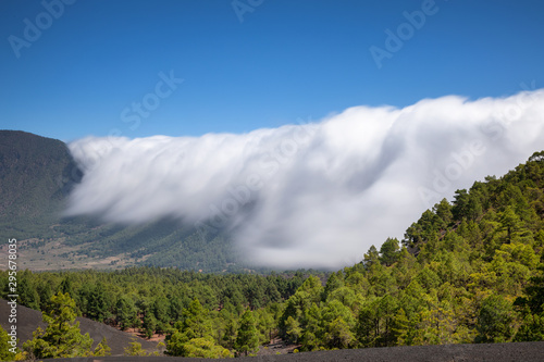 Cloud waterfall of La Palma