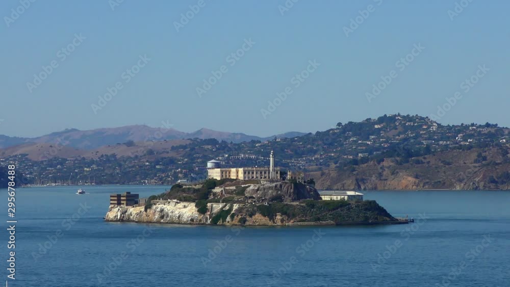 Alcatraz Island as seen from the Telegraph Hill in San Francisco, California, USA, 2018 Alcatraz Island as seen from the Telegraph Hill in San Francisco, California, USA, 2018