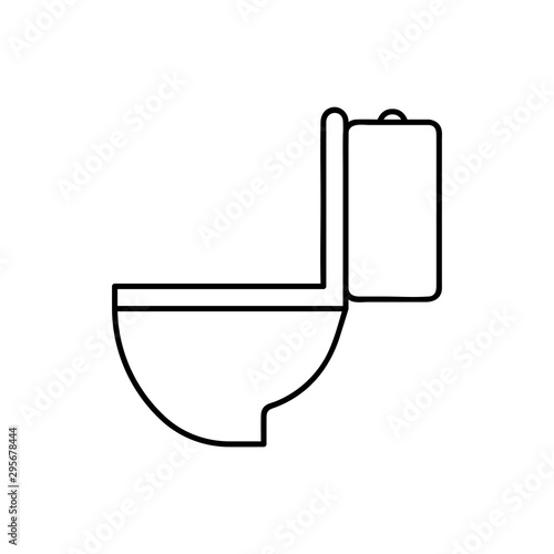 Lavatory bowl line icon for web, mobile and infographics. Vector black icon isolated on white background.