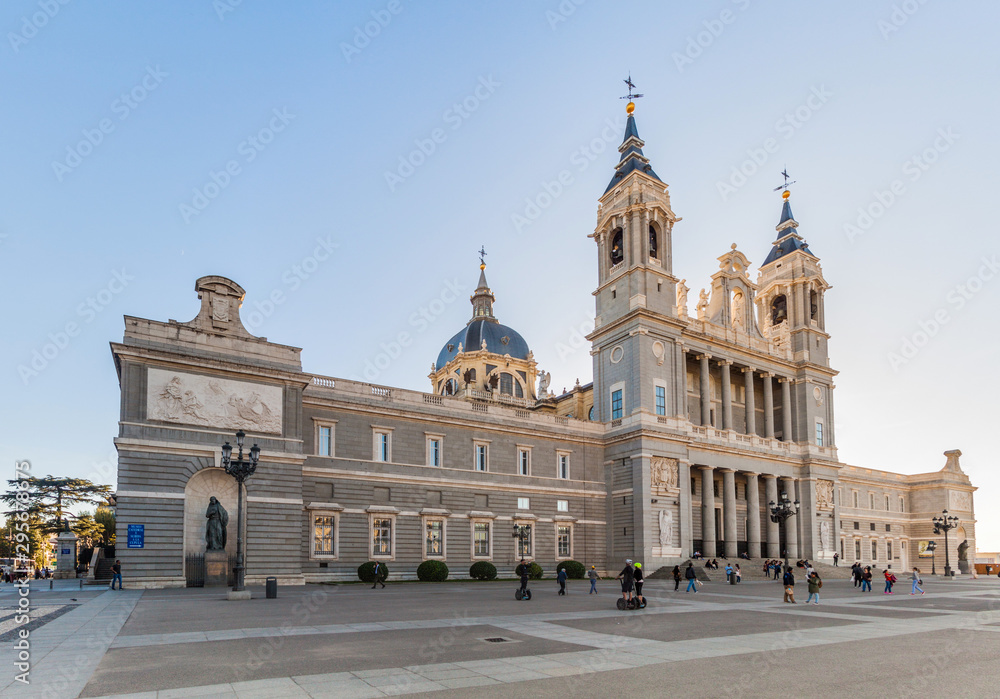 MADRID, SPAIN - OCTOBER 25, 2017: Catedral de la Almudena cathedral in Madrid, Spain