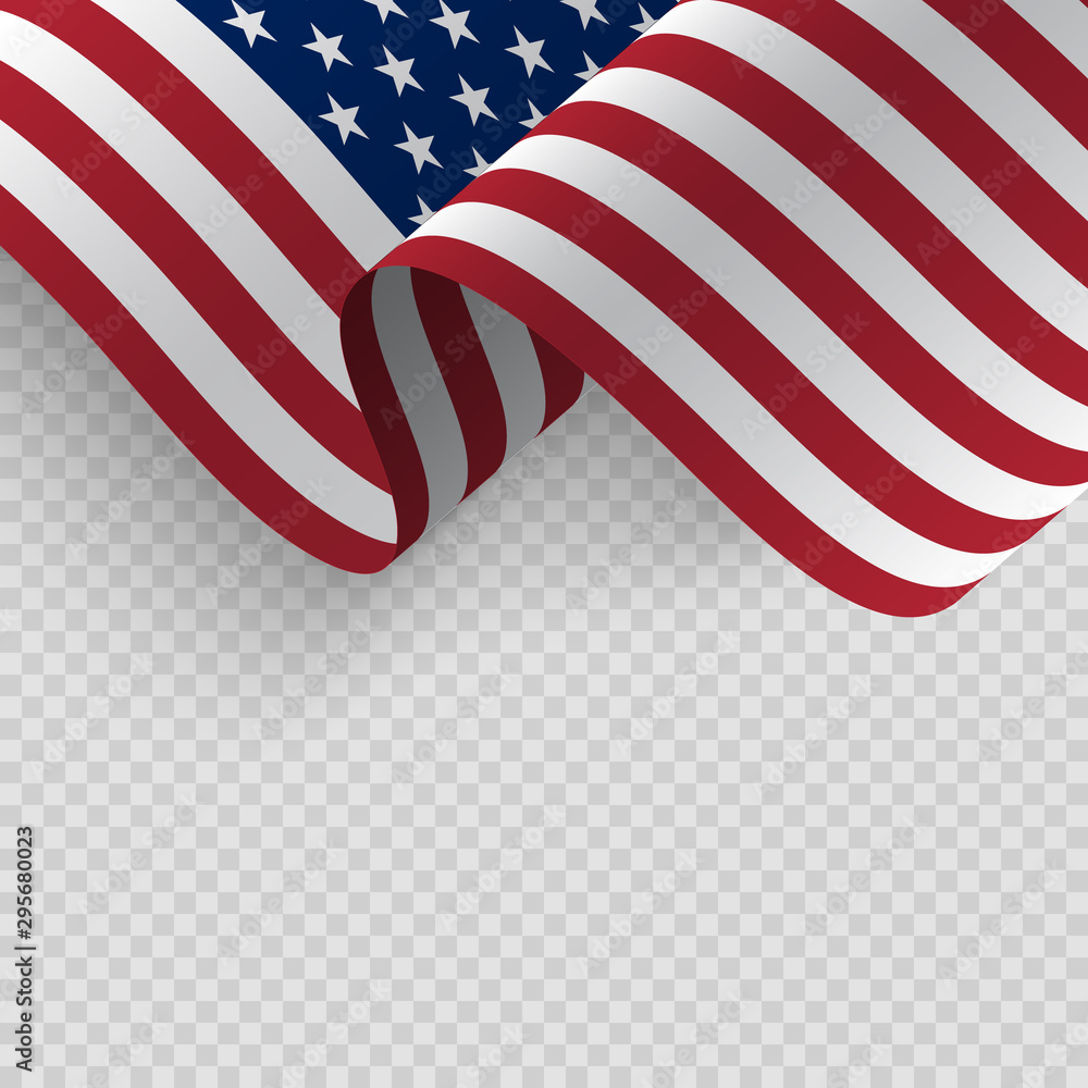 Waving flag of the United States of America. - obrazy, fototapety, plakaty 