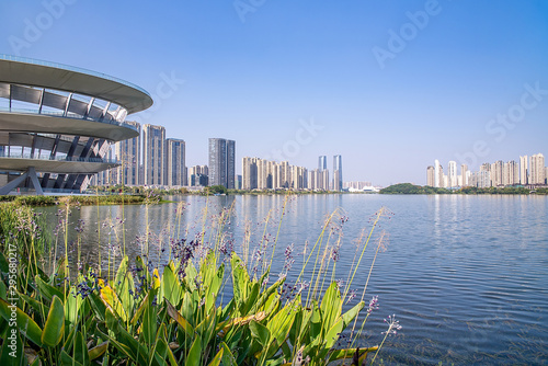 Scenery of Meixi Lake Park, Changsha City, Hunan Province, China photo