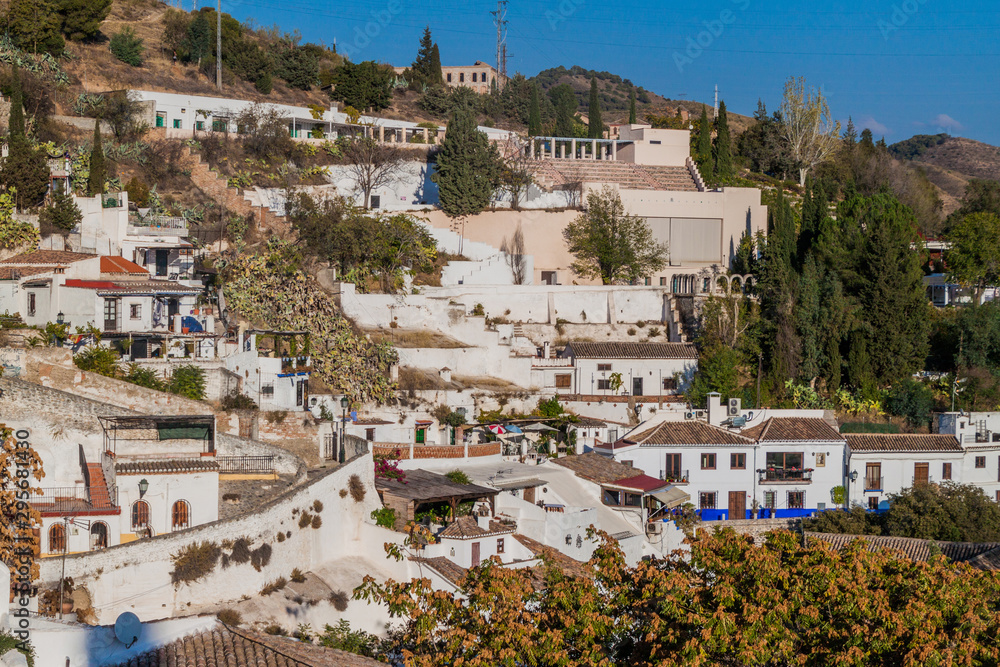 Houses on Sacramonte hill in Granada, Spain