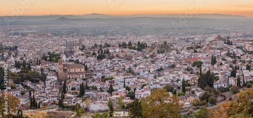 Panorama of Granada during the sunset  Spain