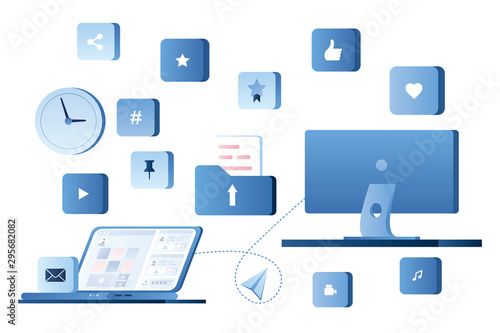 Online communication, email marketing. Social networking and messaging between smart gadgets.