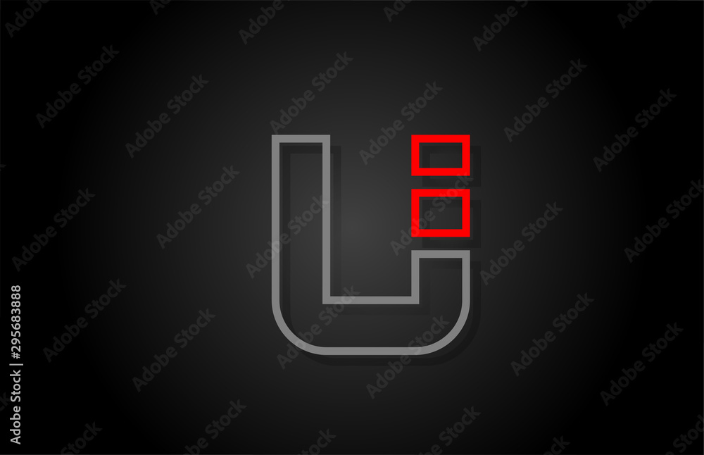 alphabet line U letter red black for company logo icon design alphabet line U letter red black for company logo icon design