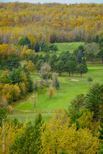 Autumn day on a golf course in Minnesota