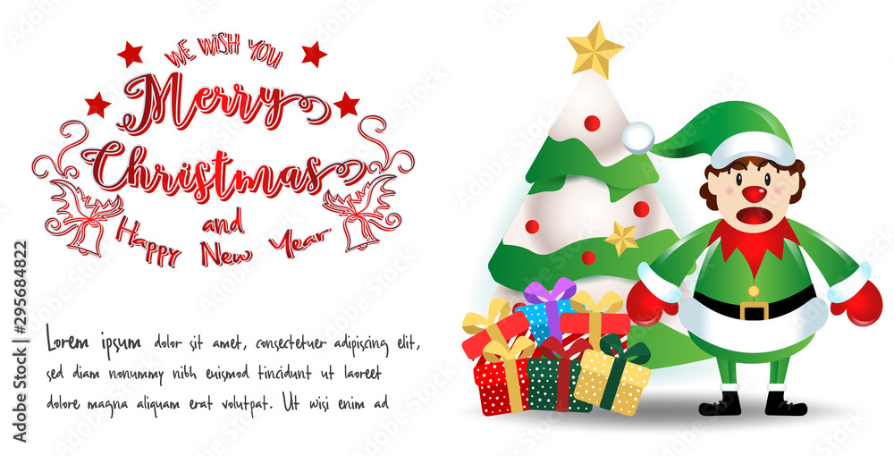 merry christmas.santa claus cute cartoon.for Christmas and Happy New Year background.vector illustration