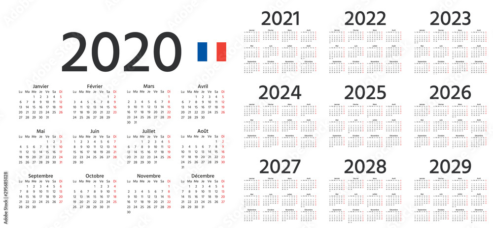 Premium Vector  Calendar in french for 2024 the week starts on monday