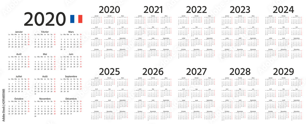 Premium Vector  Calendar in french for 2024 the week starts on monday