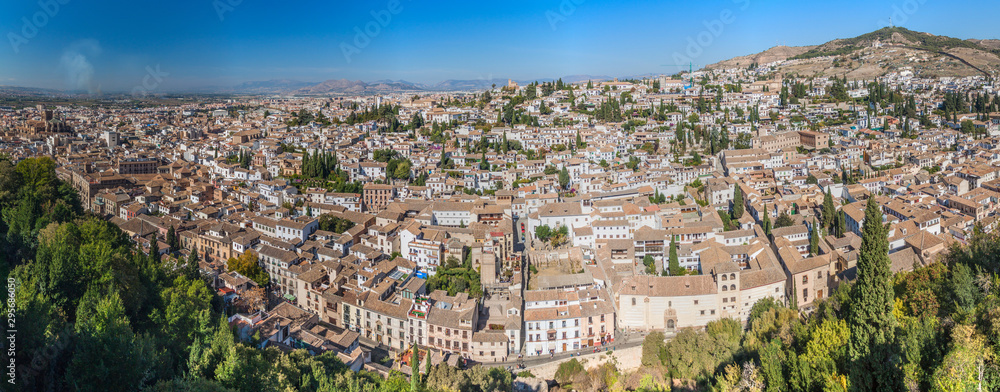Panorama of the central Granada, Spain