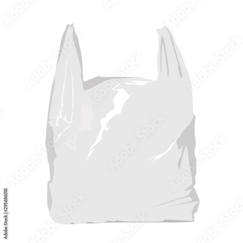 white plastic bag realistic vector illustration isolated