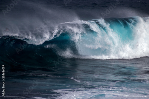 Powerful wave curling in the sea