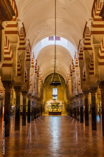 Interior of Mosque–Cathedral (Mezquita-Catedral) of Cordoba, Spain