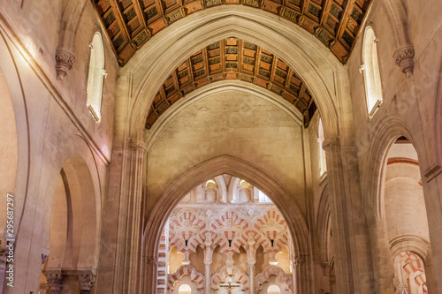 CORDOBA, SPAIN - NOVEMBER 4, 2017: Interior of Mosque–Cathedral (Mezquita-Catedral) of Cordoba, Spain