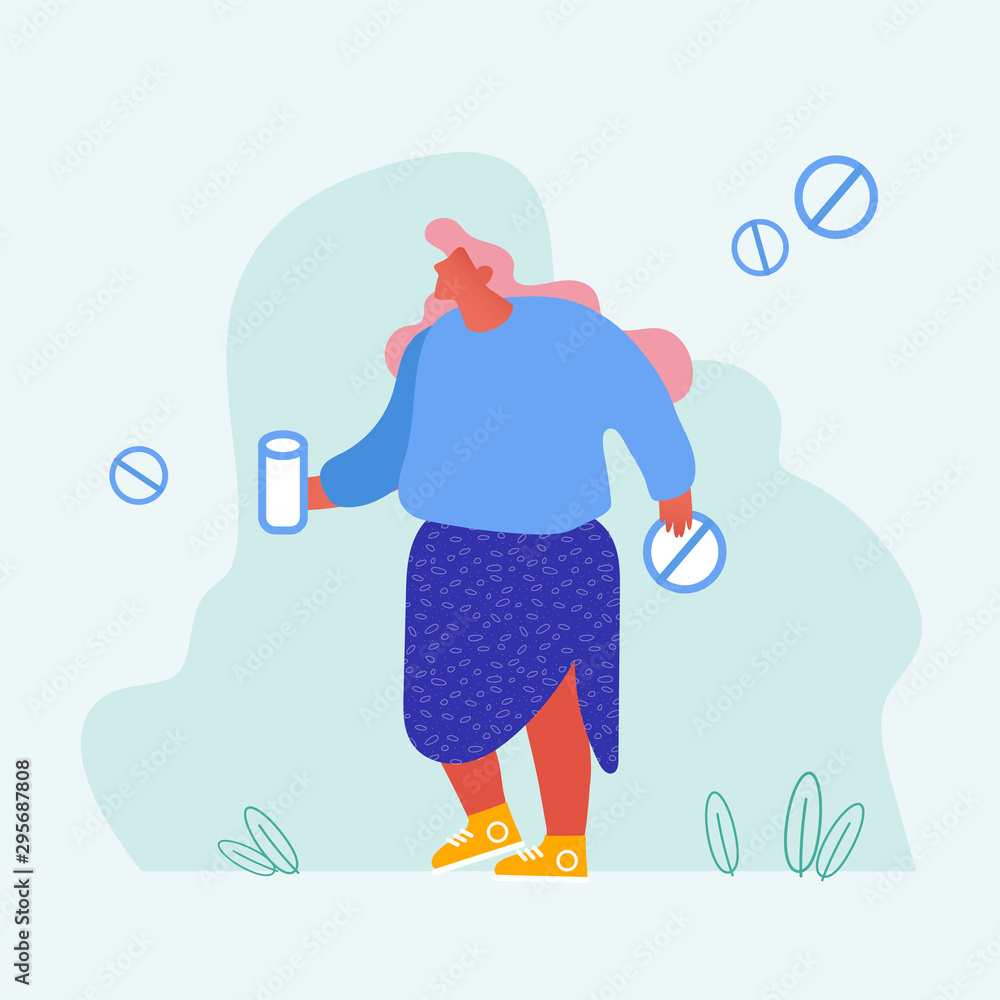 Medical People Concept Profession, Nurse, Doctor and Hospital Character Cartoon Print, Woman Physician with Pills Medical People Concept Profession, Nurse, Doctor and Hospital Character Cartoon Print, Woman Physician with Pills