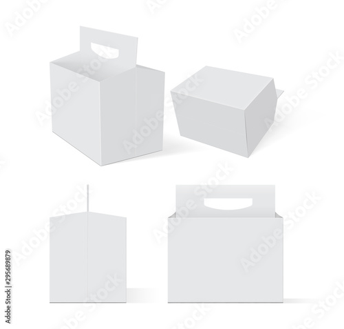 set of empty white boxes beer packaging on a white background  mock up