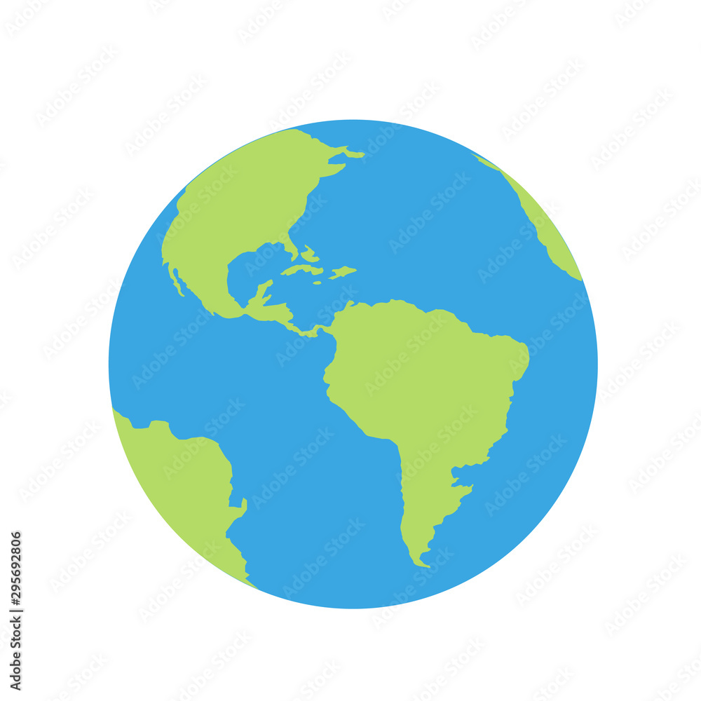 Planet Earth globe vector graphic design isolated illustration