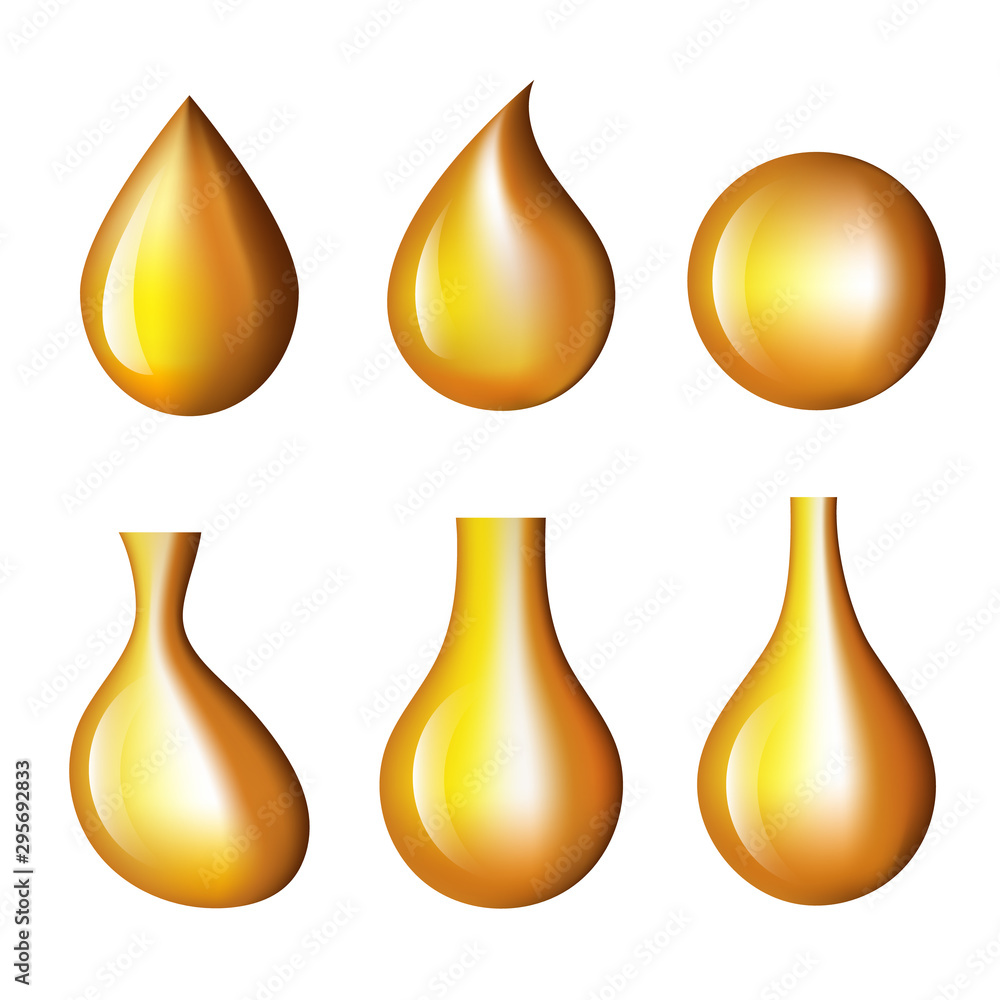 Oil drop isolated icon set. Vector graphic design isolated illustration