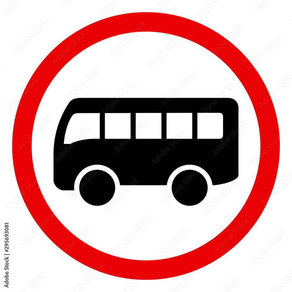 Road sign bus stop traffic symbol vector. Red, white. Road sign bus stop traffic symbol vector. Red, white.