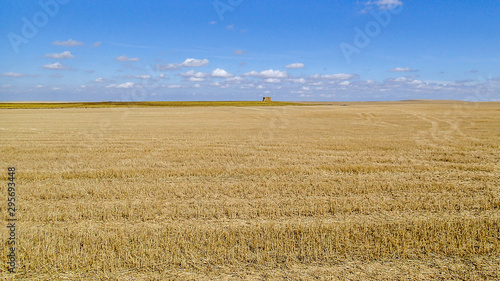Lone, giant haystack on the Meseta (Central Plain of Spain)!!  A prairie ocean.