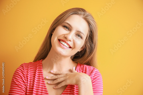 Portrait of beautiful woman...