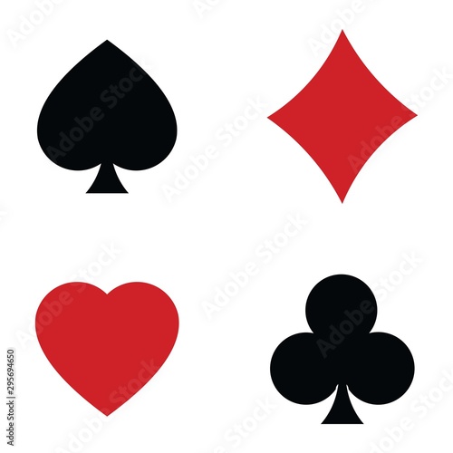 Vector set of icons for playing cards. Vector illustration symbols isolated
