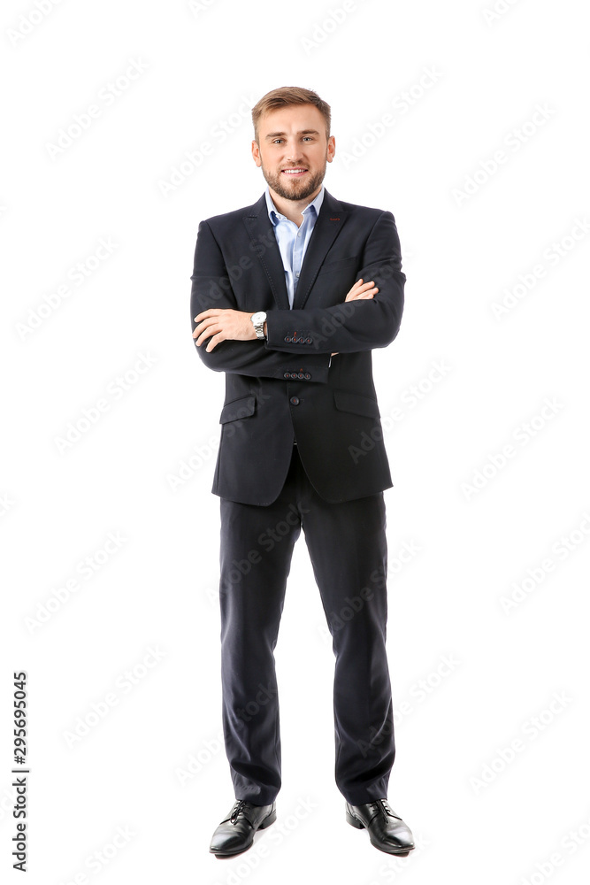 Portrait of handsome businessman on white background Portrait of handsome businessman on white background
