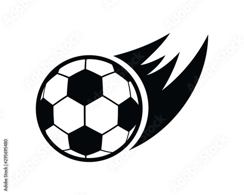 Soccer football logo icon with swoosh design